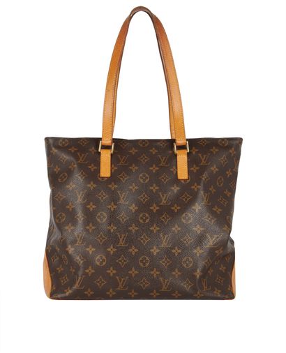 Cabas Mezzo Tote, &pound;495, Handbags, Brown, Coated Canvas/Leather, Front view